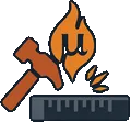 MetronForge mark: a hammer, a flame, and a ruler